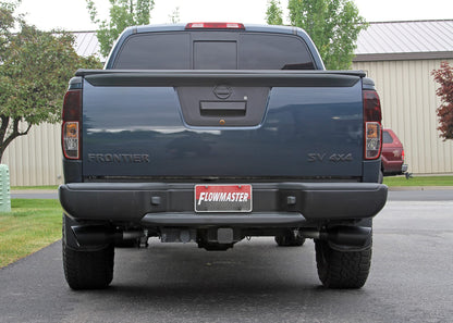FLOWMASTER 718103 Flowmaster 718103 FlowFX Cat-Back Exhaust Kit 2.5 Inch Dual Side Exit 409 Stainless Steel 4.5 Inch Black Ceramic Stainless Tips Compatible with 2005-2019 Nissan Frontier 4.0L V6 2/4WD all Wheelbases