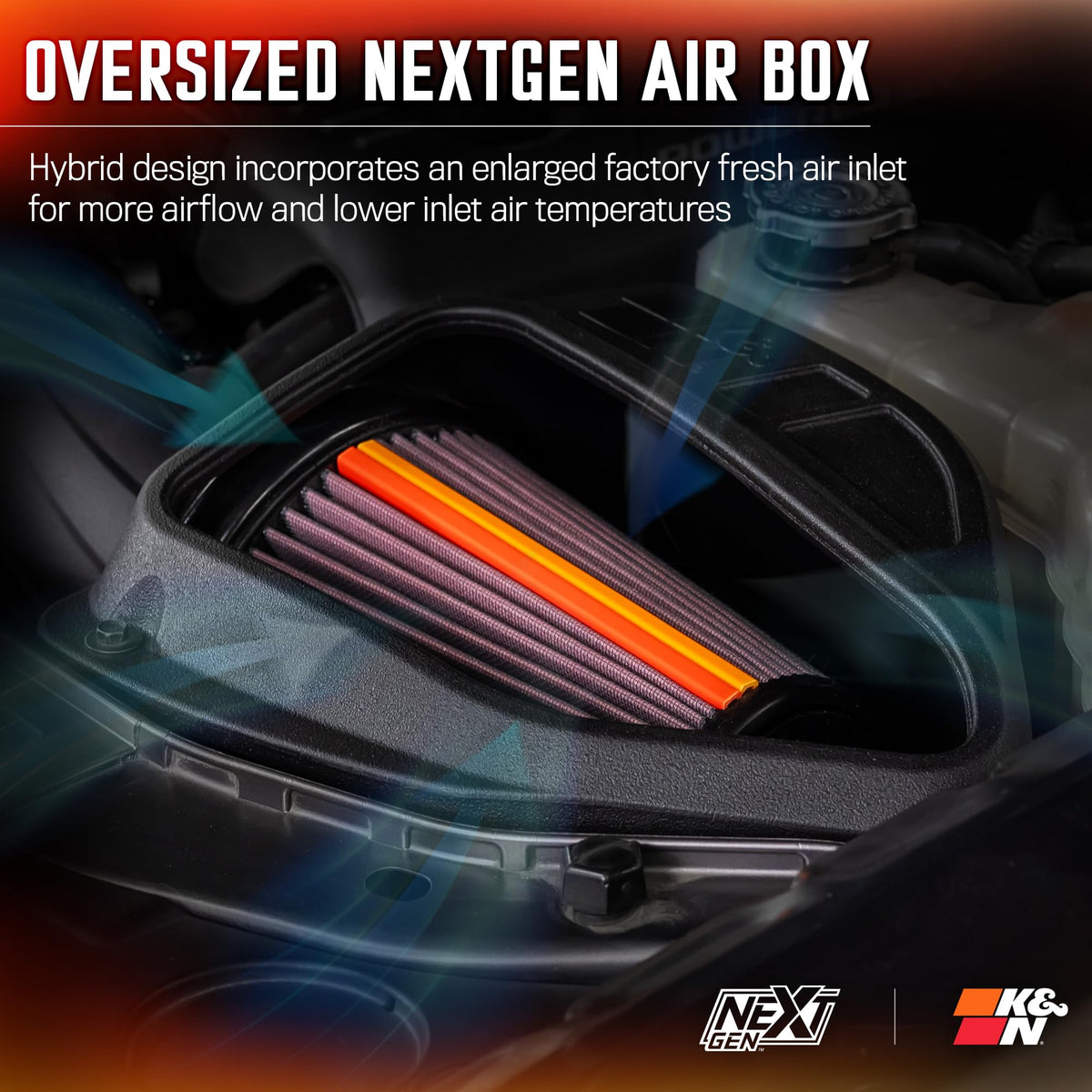 K&N FILTER 50-2545 K&N NextGen Cold Air Intake System: High-Flow Cotton Filter: Compatible with 2011-2023 DODGE/CHRYSLER; Challenger; Charger; 300; 50-2545