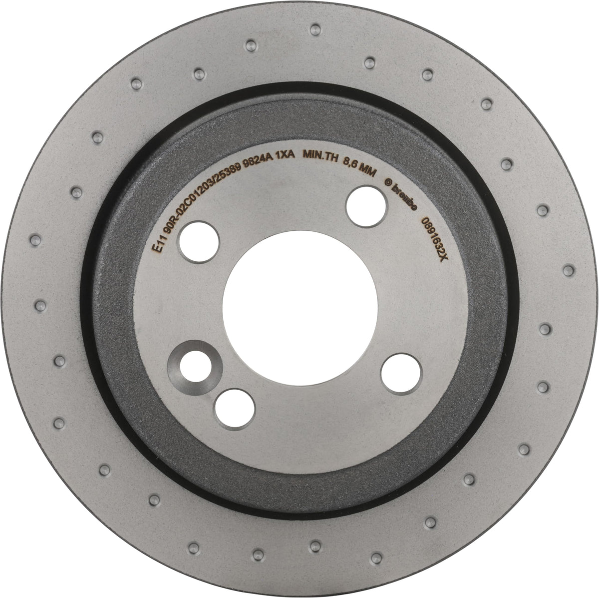 Brembo 08.9163.2X Xtra UV Coated solid drilled Rear Brake Rotor