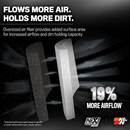 K&N FILTER 50-2613D K&N NextGen Diesel Dryflow Cold Air Intake: Compatible with 2020-2026 FORD; F250; F350; 50-2613D