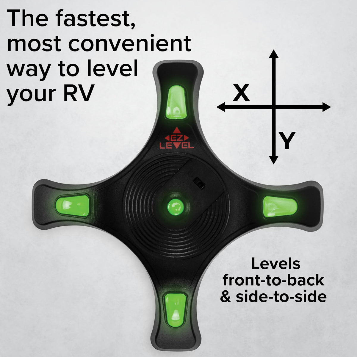 CAMCO 25505 Camco Camper EZ Level - Easy RV Leveling System - Features Illuminated Indicator Lights & Automatic Shut-Off Function when Not In-Use - Includes Pre-Installed On/Off Switch (25505)