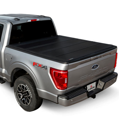 LEER 650112 LEER HF650M Quad-Folding Truck Bed Tonneau Cover, Fits Ford F-150 Light Duty, Years 2015-2026, 5'6" Truck Bed, Black