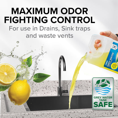 CAMCO 40256 Camco TST RV Grey Water Odor Control - Lemon Scent - 64oz - Made in the USA