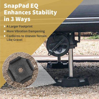 SNAPPAD EQ7SP4 SnapPad EQ Compact | Precise Fit for RV Jack Pads, Travel Trailers and Class B & C Motorhomes | Compatible with Major RV Brands & Leveling Systems | Pack of 4 for 7” Square Or 7.25” Round Jack Feet