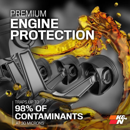 K&N FILTER HP-4005 K&N Oil Filter: 20,000 Mile Engine Protection with Wrench Off Nut, HP-4005