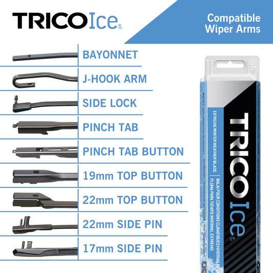 TRICO 35-280 TRICO Ice 28" Extreme Weather Winter Automotive Replacement Windshield Wiper Blade, Ceramic Coated Silicone Premium All-Weather Beam Wiper Blade for Select Vehicle Models