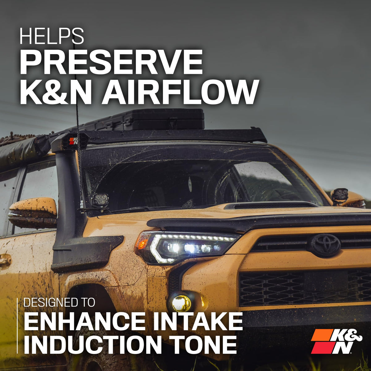 K&N FILTER 63-8001 K&N Elevated Intake Kit (Snorkel) Compatiable with 2010-2021 Toyota 4Runner V6-4.0L, 63-8001