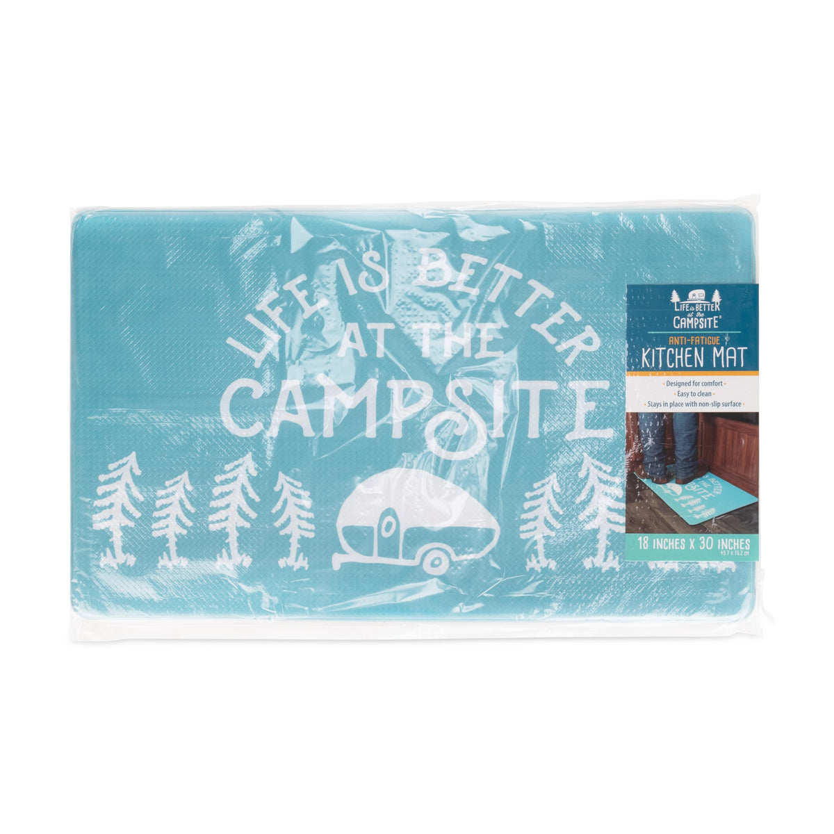 CAMCO 53435 Camco Life is Better at The Campsite Anti-Fatigue Kitchen Mat - Features RV Sketch Design - Reduces Discomfort While Standing for Extended Time - Features a Non-Slip Surface - 30 x 18 x 3/4 in (53435)