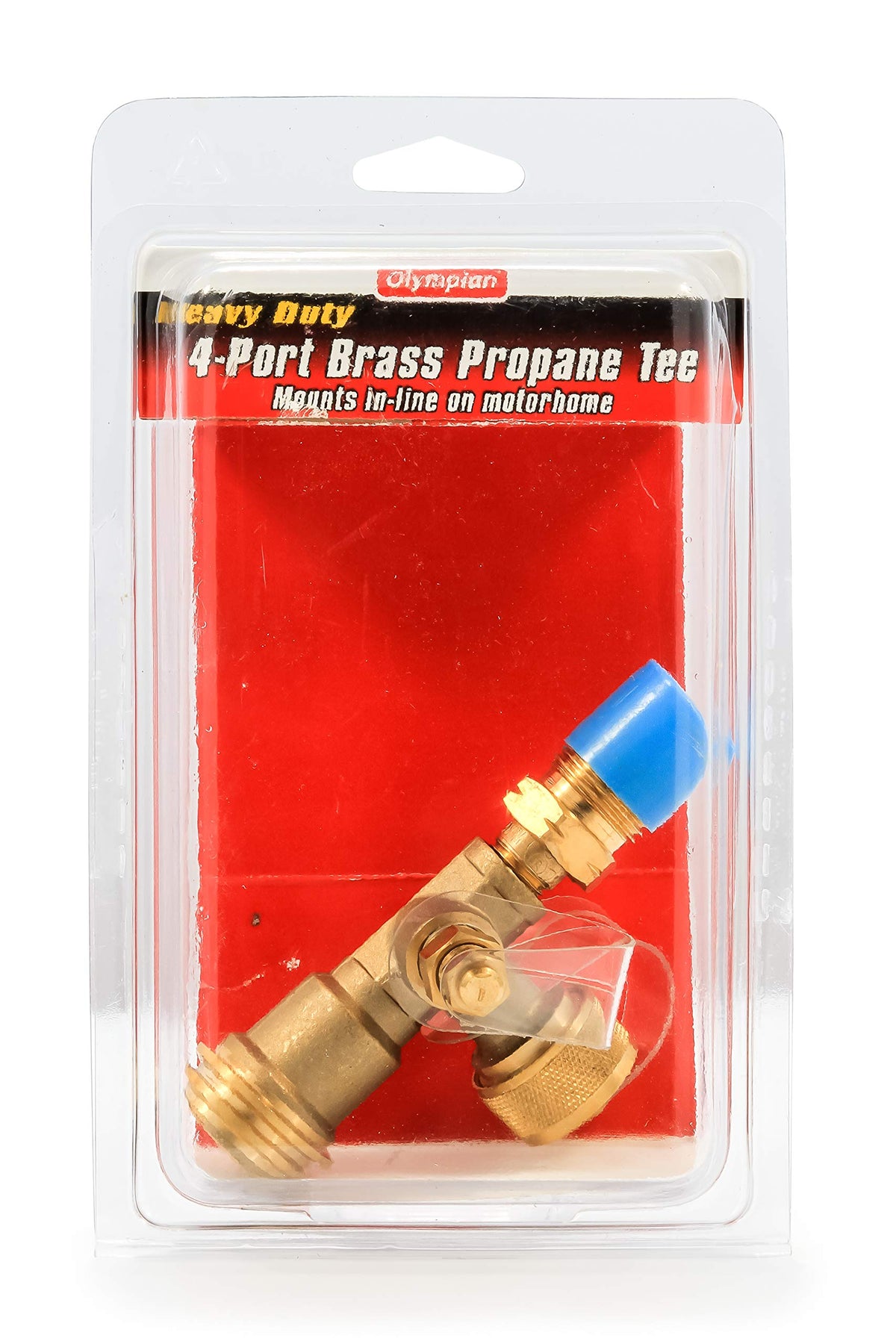 CAMCO 59113 Camco RV Propane Brass Tee – 4-Port Adapter for Motorhomes with Permanent Tank, Acme & POL Threads, Auxiliary Cylinder & Appliance Hookup (59113)