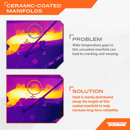 DORMAN 674-695XD Dorman 674-695XD Driver Side Ceramic Coated Exhaust Manifold Kit Compatible with Select Ford/Lincoln Models