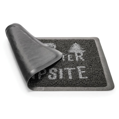 CAMCO 53200 Camco Life is Better at The Campsite Scrub Mat - 26.5" by 15" - Non-Slip Backing - Gray/White - 53200