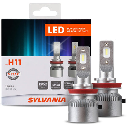 SYLVANIA H11SL.BX2 Sylvania H11 LED Powersport Headlight Bulbs for Off-Road Use or Fog Lights - 2 Pack