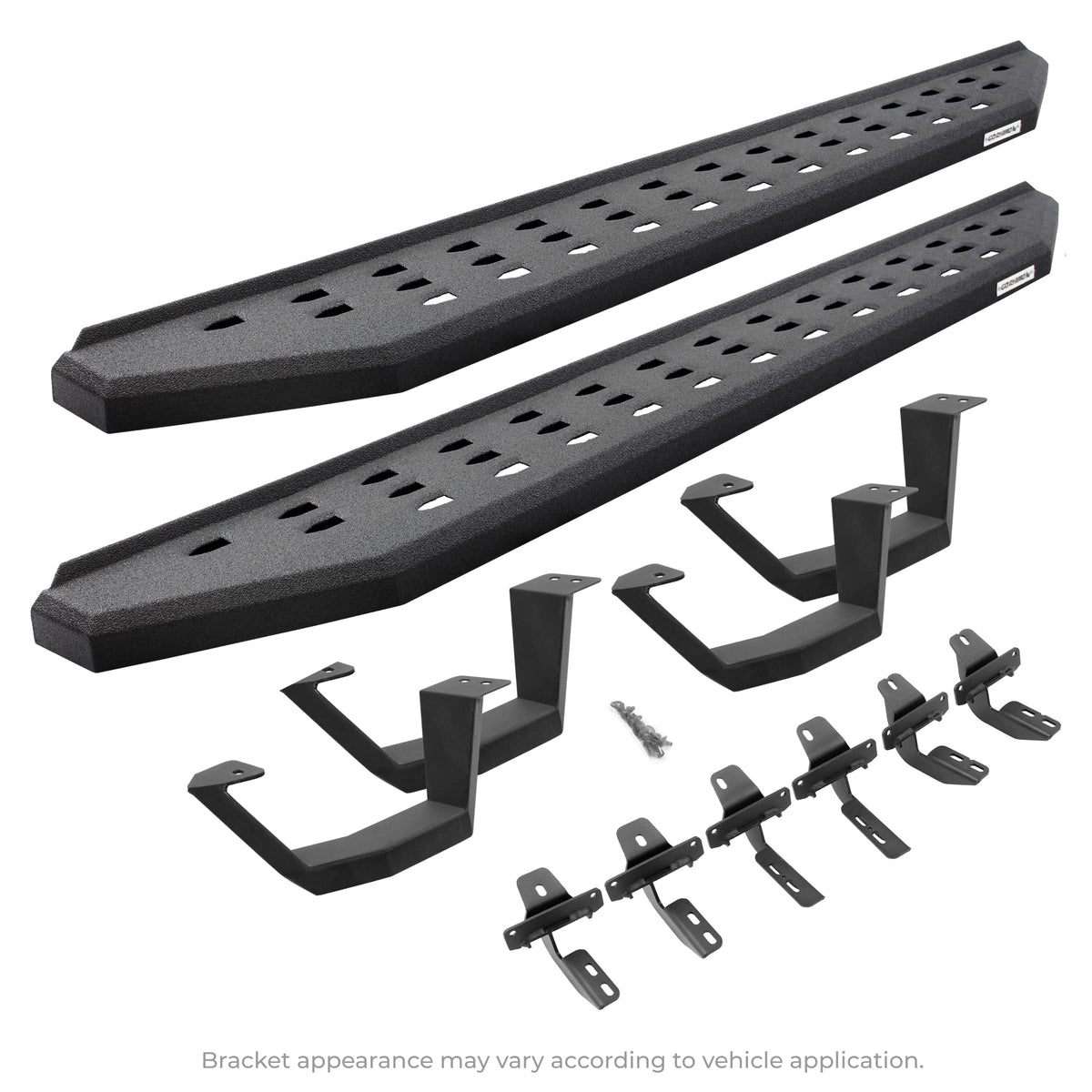 Go Rhino! 6940478720T Go Rhino RB20 Running Boards, Mounting Brackets, & 2 Pair of Drop Steps – Galvanized Steel, Bedliner Coating – 6940478720T – Fits 2014-2018 Chevrolet Silverado/GMC Sierra 1500 Crew Cab (See Descr.)
