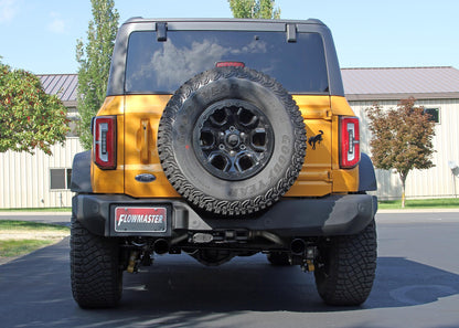 FLOWMASTER 718123 Flowmaster 718123 FlowFX Axle-Back Exhaust Kit 3 Inch 409 Stainless Steel Dual 4 Inch Black Ceramic Coat 304 Stainless Steel Tips Compatible with 2021-2024 Ford Bronco 2.3L 2.7L 2 & 4WD 2 & 4 Door