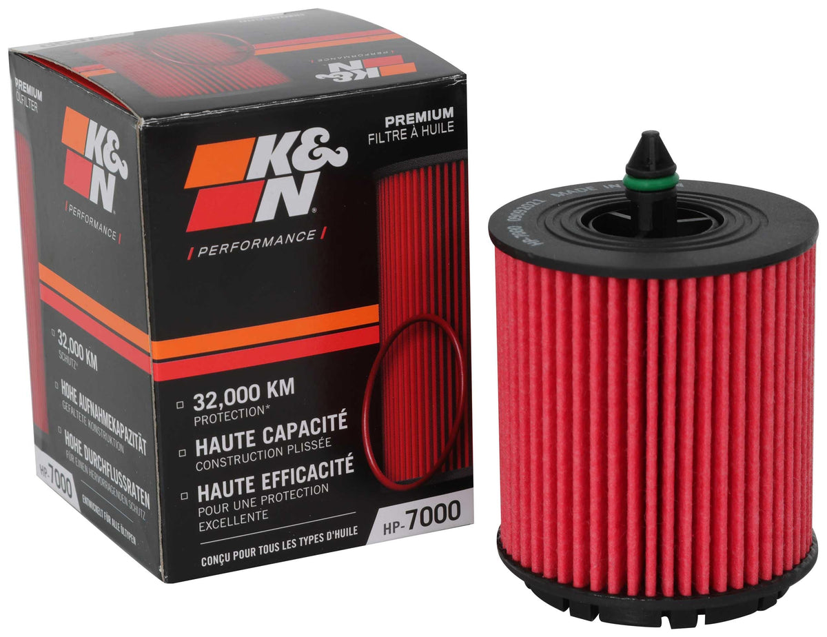 K&N FILTER HP-7000 K&N Oil Filter: 20,000 Mile Engine Protection, High Efficiency, HP-7000