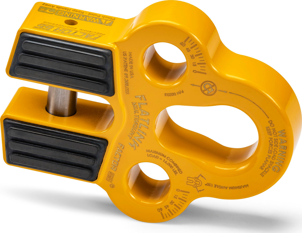 FACTOR 55 00225-03 Factor 55 Flatlink Multi-Mount Winch Cable Shackle Mount, Designed for Steel Cables and Synthetic Winch Ropes with Load Capacity: 16,000 lbs - Yellow