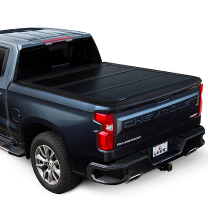 LEER 631105 LEER HF350M Tri-Folding Truck Bed Tonneau Cover, Fits Chevy Colorado and GMC Canyon Crew Cab, Years 2015-2026, 5'2" Truck Bed, Black