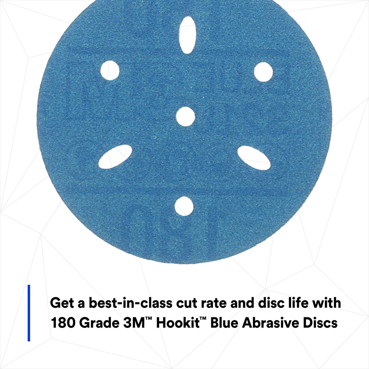 3M 36146 3M Hookit Blue Abrasive Disc, 321U, 36146, 3 in, 180+ Grade, Multi-Hole