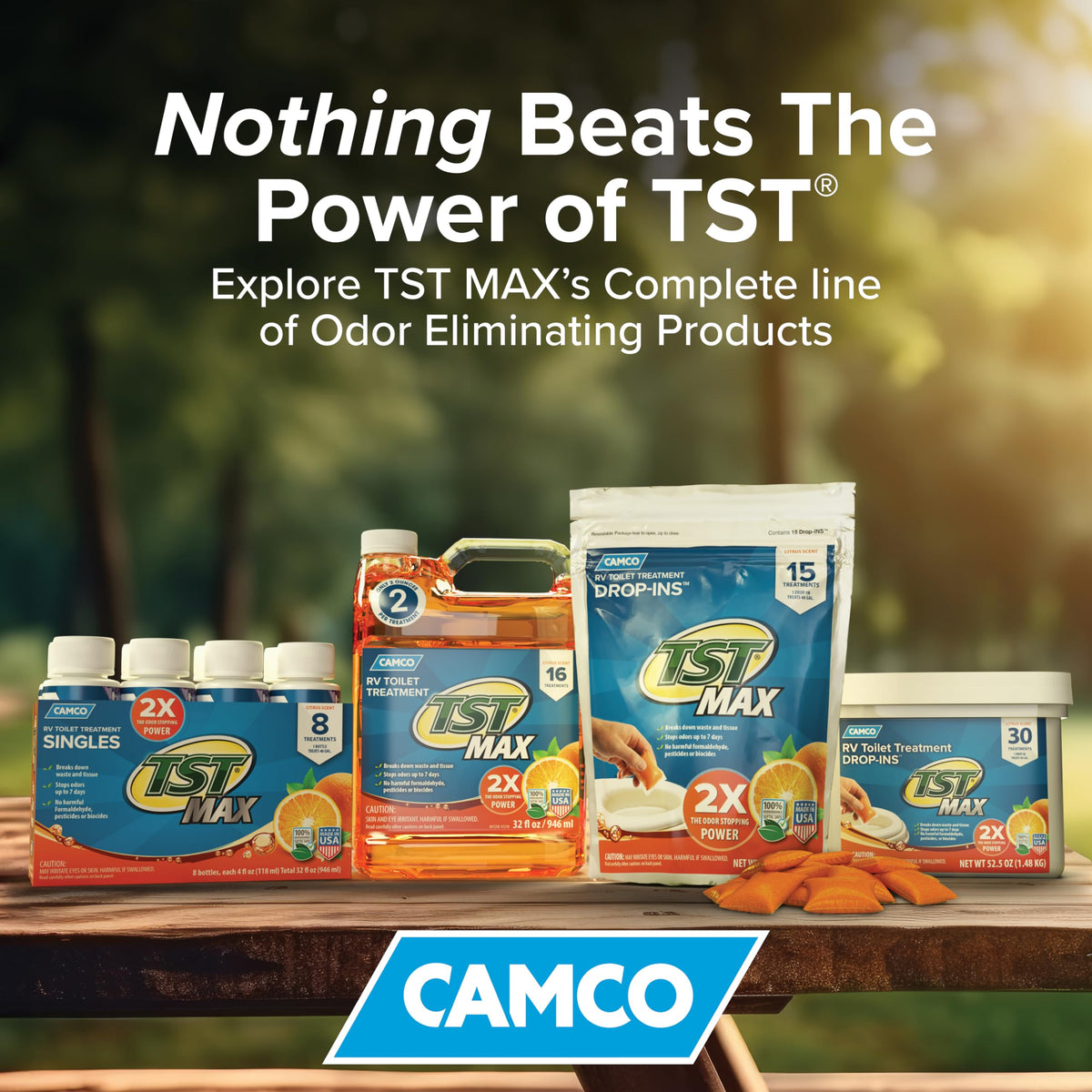 CAMCO 41197 Camco TST MAX Camper/RV Toilet Treatment - Features Septic Safe Formula & Stops Odors Up to 7 Days - Orange Scent, 1-Gallon (41197)