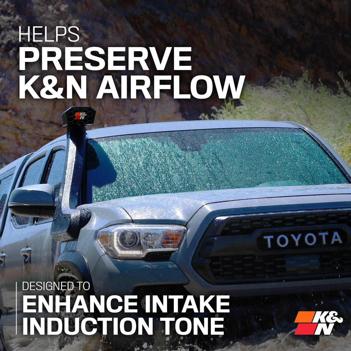 K&N FILTER 63-8003 K&N Elevated Intake Kit (Snorkel) Compatible with 2024-2025 Toyota Tacoma L4-2.4 Turbo, 63-8003