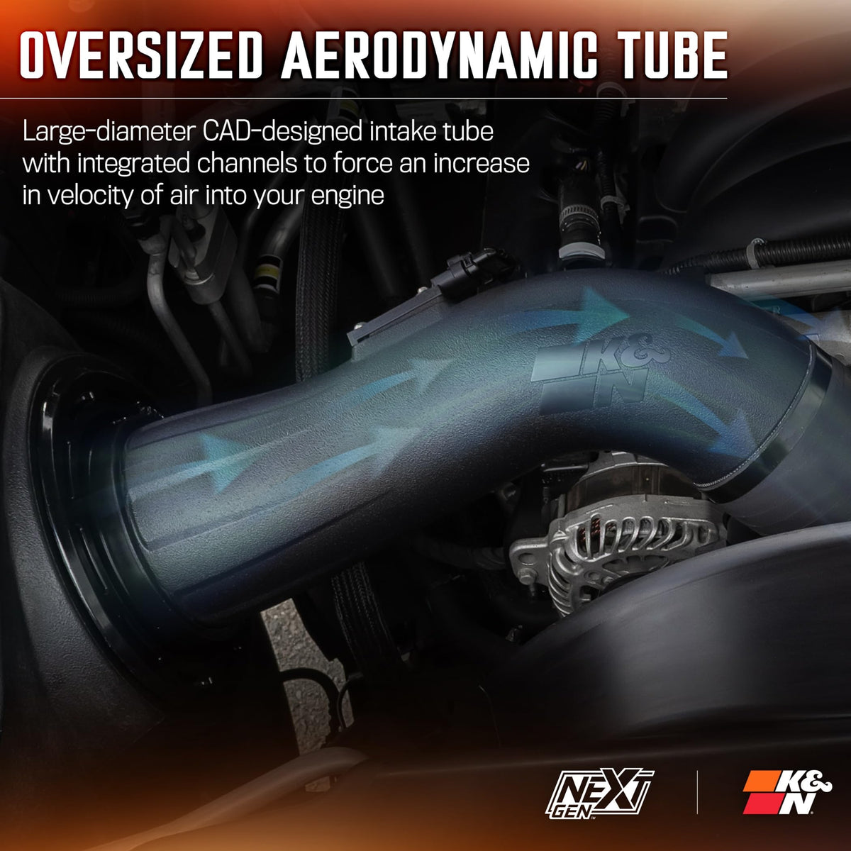 K&N FILTER 50-3103 K&N NextGen Cold Air Intake System: High-Flow Cotton Filter: Compatible with 2020-2025 Chevrolet/GMC: Silverado 2500 & 3500, Sierra 2500 & 3500, 50-3103