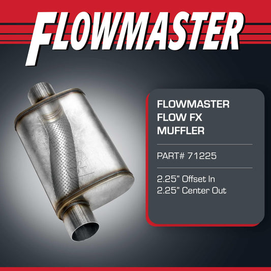 FLOWMASTER 71225 Flowmaster Flow FX Chambered Muffler – 2.25" Offset In / 2.25" Center Out