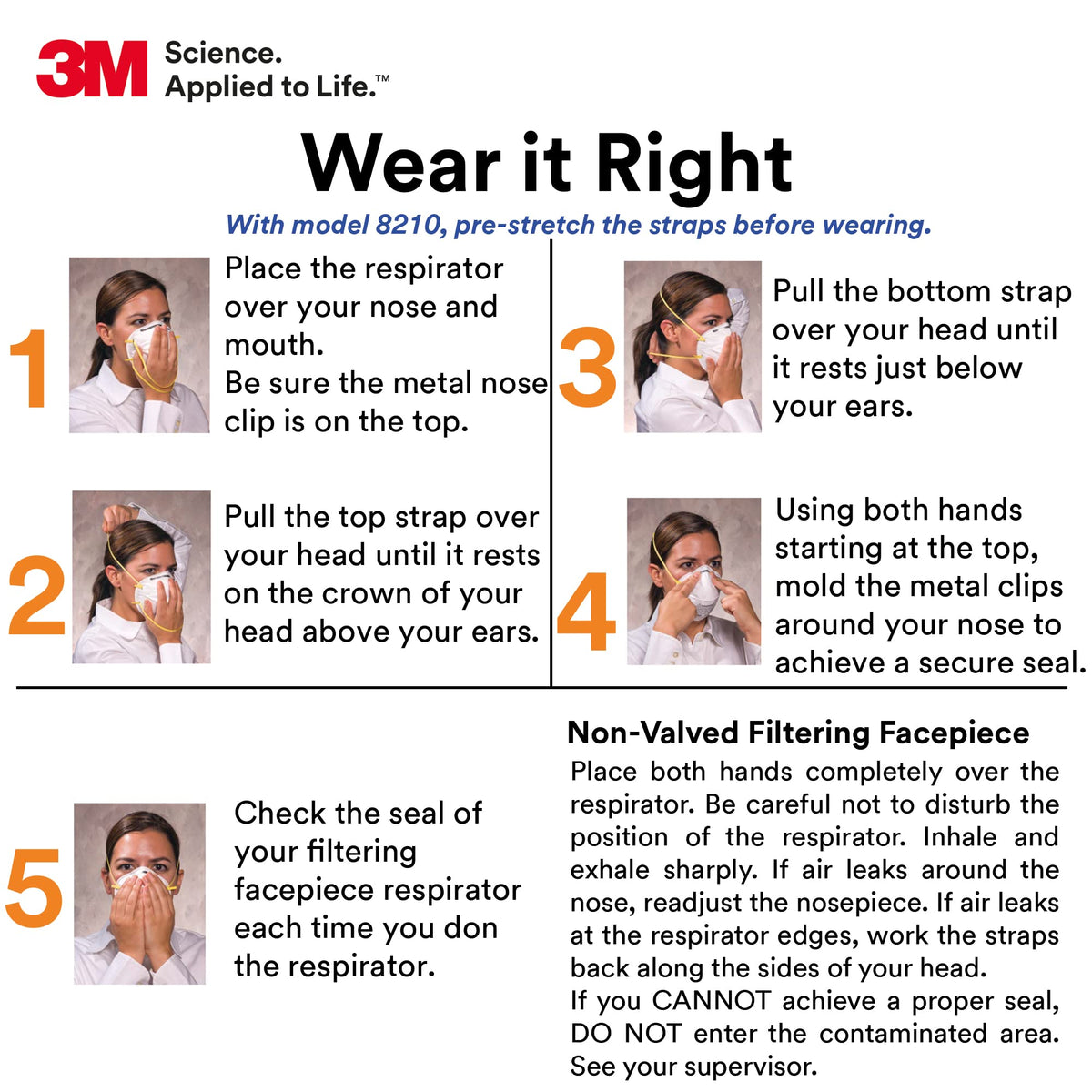 3M 46457 3M Particulate Disposable Respirator 8210, N95, Pack of 20, NIOSH APPROVED