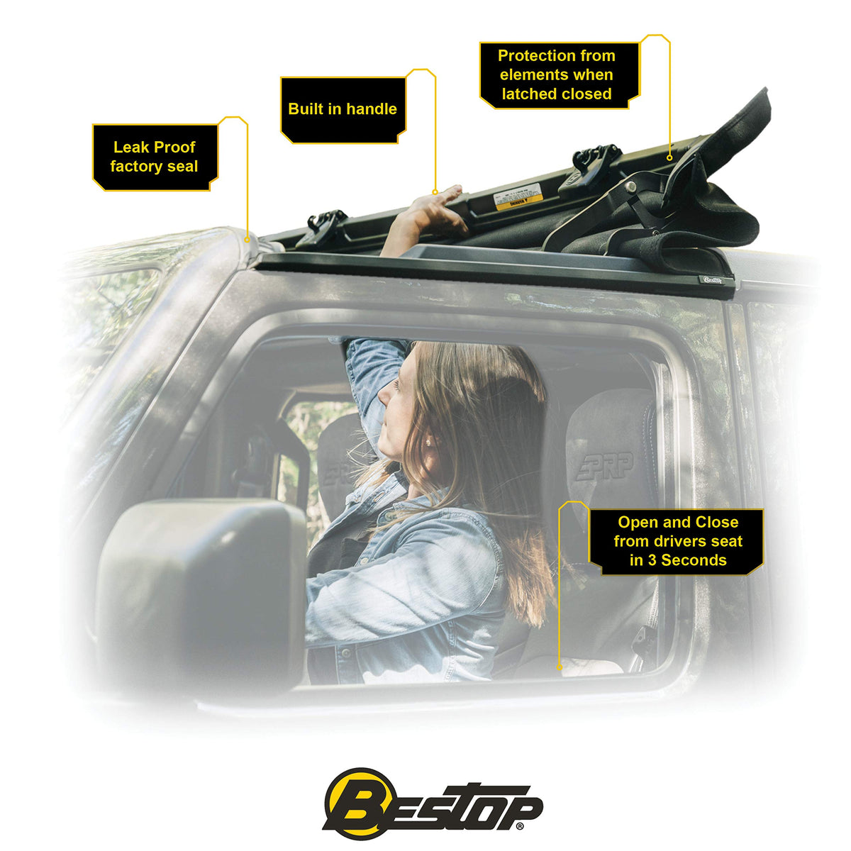 BESTOP 52453-35 Bestop Sunrider for Hardtop 5245335 for Jeep Wrangler JK 2007-2018