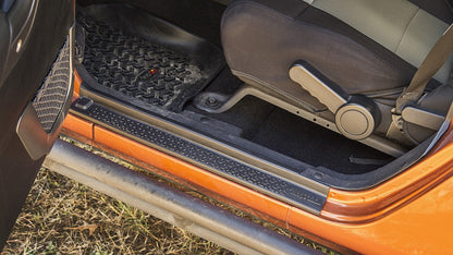 RUGGED RIDGE 11216.20 Rugged Ridge All-Terrain Entry Guards - Fits 2007–2018 Jeep Wrangler JK 2-Door - Scratch Protection & Precise Fit - Black Thermoplastic, 2-Piece Set