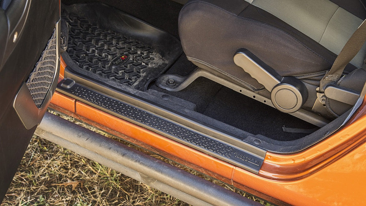 RUGGED RIDGE 11216.21 Rugged Ridge All-Terrain Entry Guards - Fits 2007–2018 Jeep Wrangler JKU 4-Door - Trail-Ready Look & Scratch Protection - Black Thermoplastic - 4-Piece Set