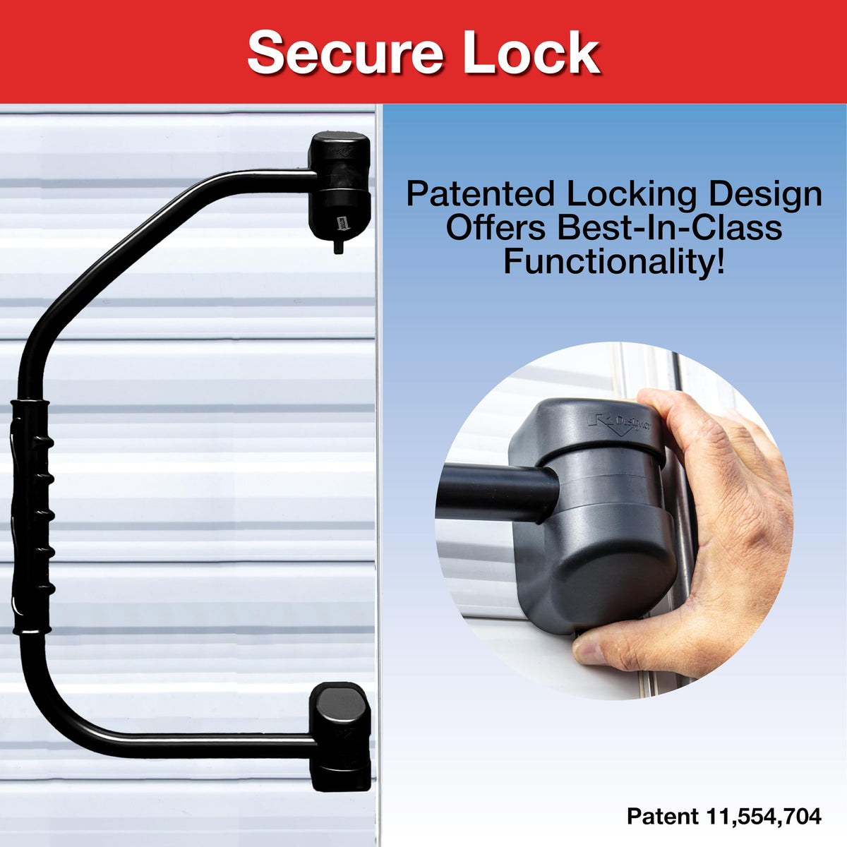 RV DESIGNER R227 RV Designer R227-27" GripSafe Locking Folding RV Handrail Assist, Black