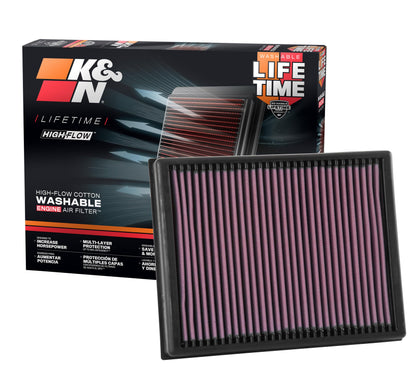 K&N FILTER 33-3086 K&N High-Flow Original Lifetime Engine Air Filter: Increase Power: Premium, Washable: Compatible with 2015-2024 Ford/Volkswagen: Endeavour, Everest, Ranger, Ranger Raptor, Amarok, 33-3086