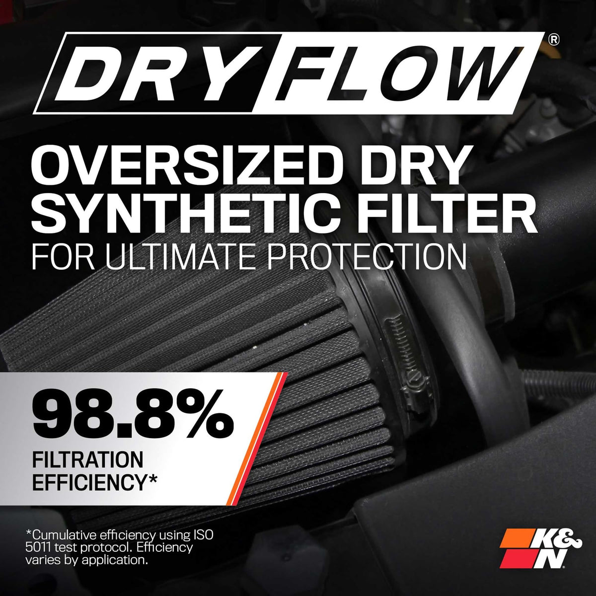 K&N 71-3070 Cold Air Intake System: Dry-Flow Air Filter