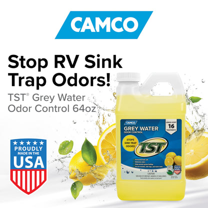 CAMCO 40256 Camco TST RV Grey Water Odor Control - Lemon Scent - 64oz - Made in the USA