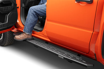 GO RHINO 69643280ST Go Rhino RB30 Slim Running Boards & Brackets – Cab Length, Galvanized Steel, Protective Bedliner Coating – 69643280ST – Fits 2024 Toyota Tacoma Double Cab