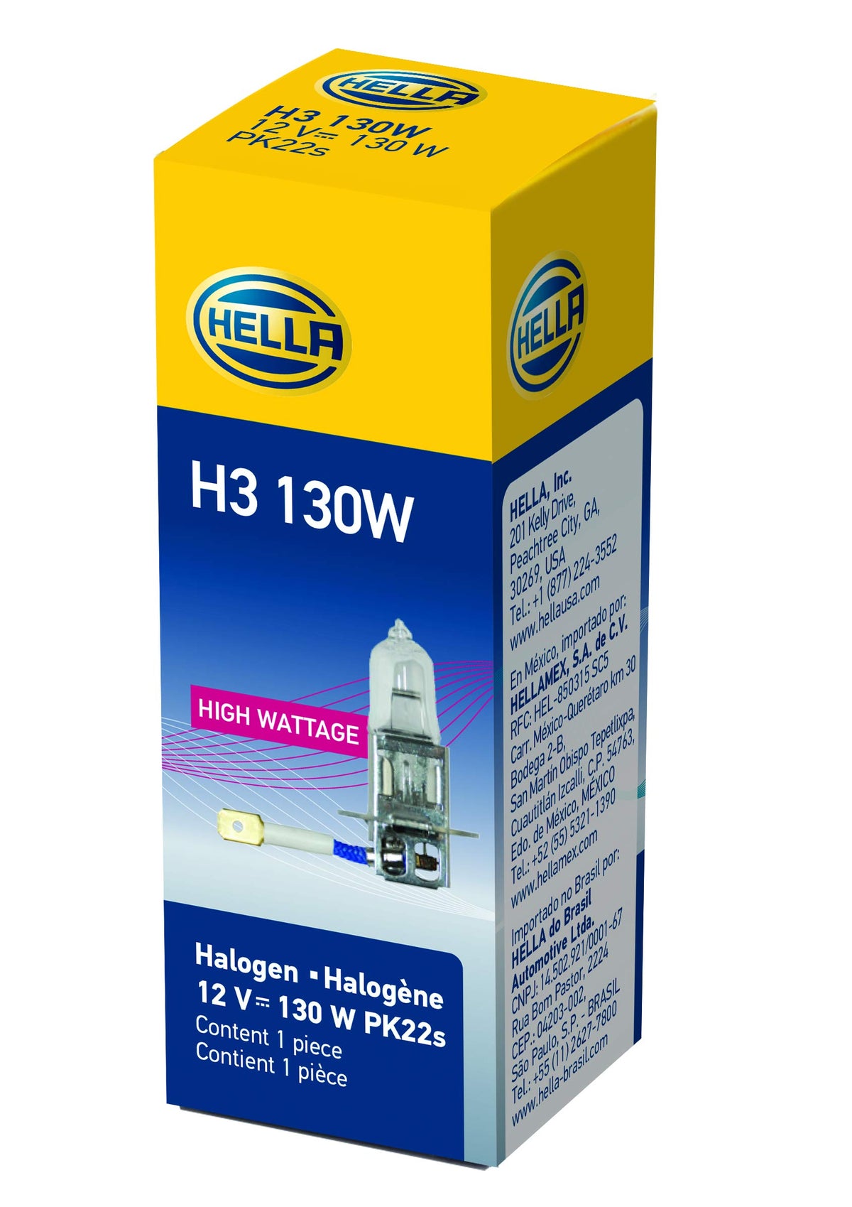 Hella H3130W BULB H3 12V 130W PK22S T3.25