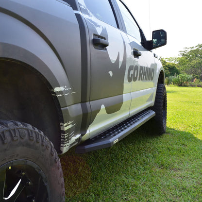 GO RHINO 69450673PC Go Rhino RB20 Running Boards & Brackets | Galvanized Steel, Textured Black | 69450673PC | Fits 2018-2024 Jeep Wrangler JLU, 4-Door