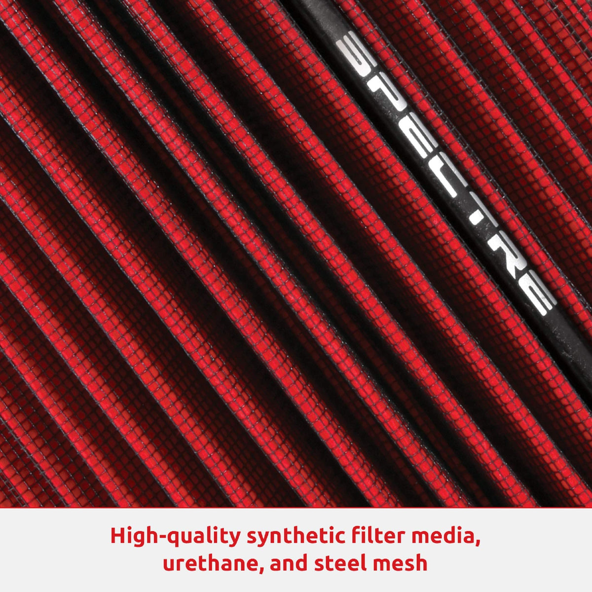 SPECTRE 9732 Spectre Performance SPE-9732 Universal Clamp-On Air Filter: Round Tapered; 3 in/3.5 in/4 in (102 mm/89 mm/76 mm) Flange ID; 8.75 in (222 mm) Height; 6 in (152 mm) Base; 4.75 in (121 mm) Top,Red