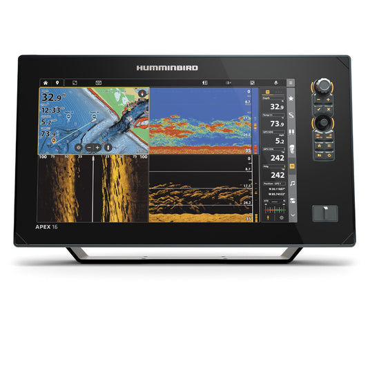 HUMMINBIRD 411500-1VX Humminbird APEX 16 VX GPS Fish Finder with Transducer, LakeMaster and CoastMaster VX Maps and MEGA Side Imaging+