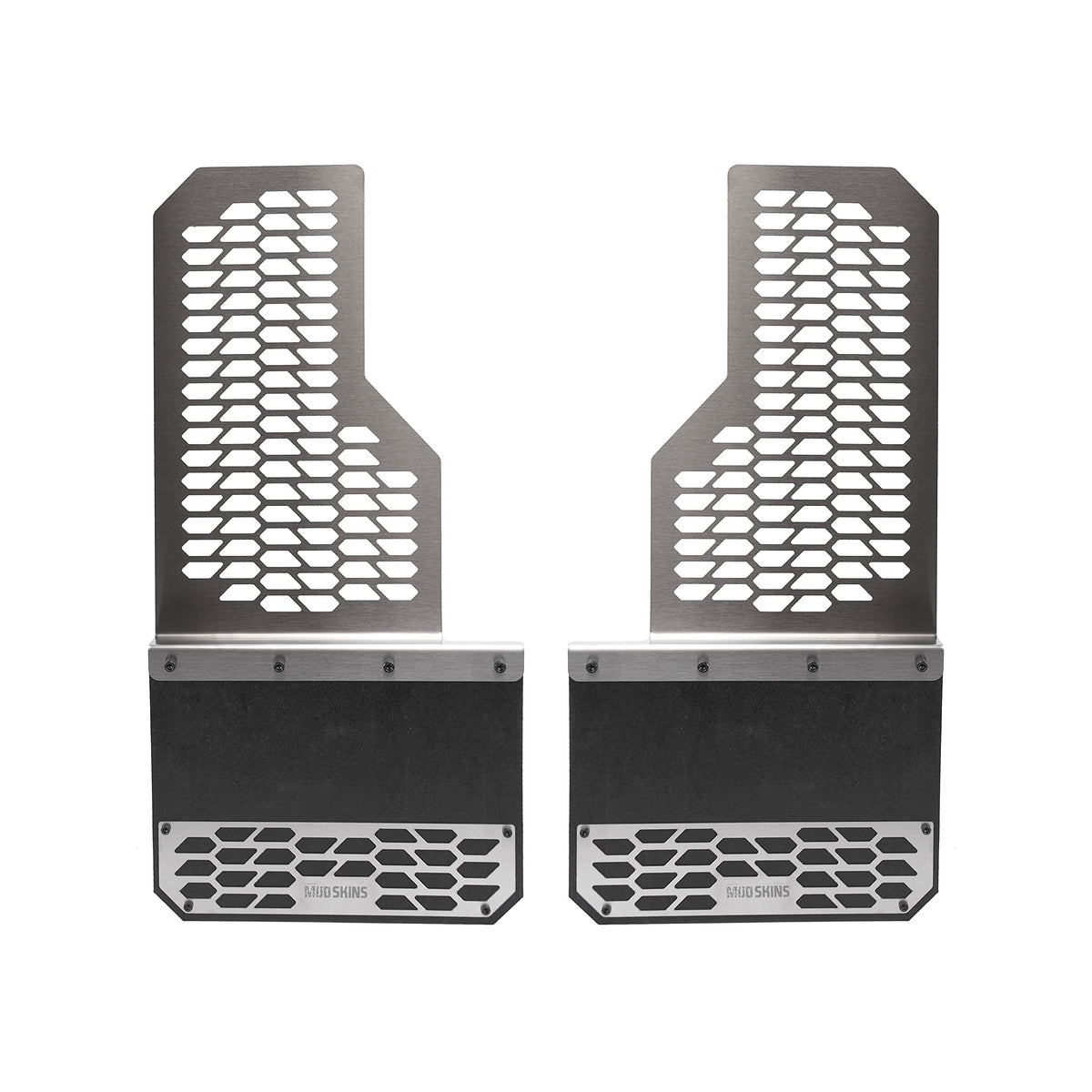 PUTCO 78110 Putco 15-23 F-150 Putco Brushed Stainless Steel HEX Mud Skins Mud Flaps - 1 Pair - Ford