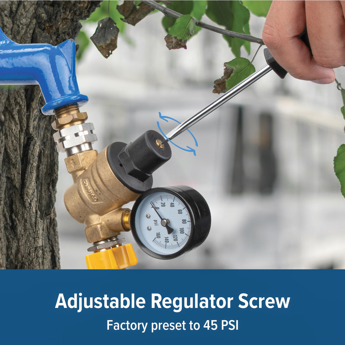 CAMCO 40058 Camco Adjustable RV Water Pressure Regulator - Lead-Free Brass