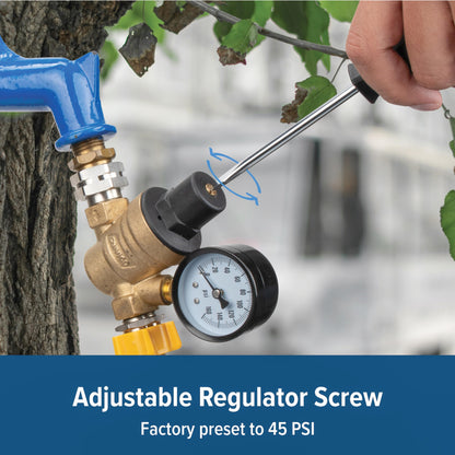 CAMCO 40058 Camco Adjustable RV Water Pressure Regulator - Lead-Free Brass