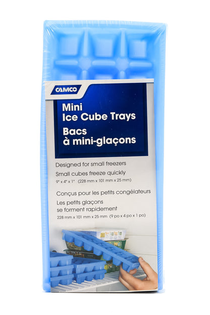 CAMCO 44100 Camco Stackable Miniature Ice Cube Tray for Compact Spaces, 2-Pack (44100), Blue