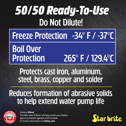 STAR BRITE 030800 STAR BRITE Extended Life Coolant Premium - 50/50 Pre-Mixed - Ready to Use