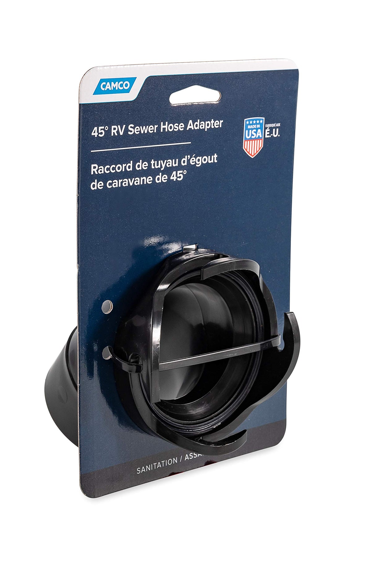 CAMCO 39403 Camco 39403 45 Degree Hose Adapter Sewer Fitting,Black,3 Inch