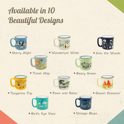 CAMP CASUAL CC-004TL Camp Casual Ceramic Coffee Mug - 15 oz Retro Inspired Camping Mug - for Hot & Cold Drinks - Works as a Tea, Soup, & Coffee Mug - Stylish, Versatile, & Microwaveable Camping Coffee Mugs