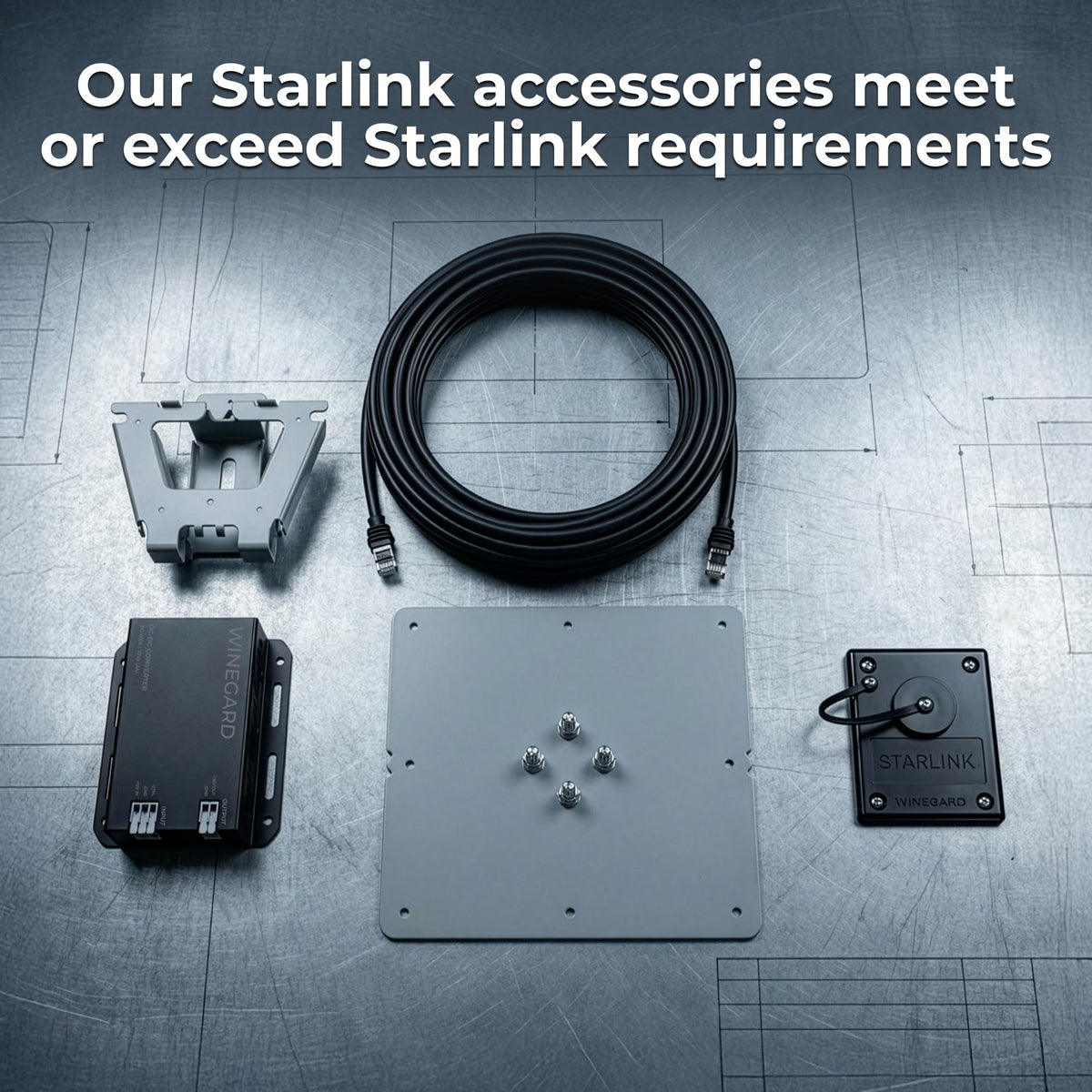 WINEGARD SD-025C Winegard SD-025C Starlink Standard Ethernet Cable - Shielded Data Cable for Starlink - Standard High-Speed Network Connectivity 25'- Black
