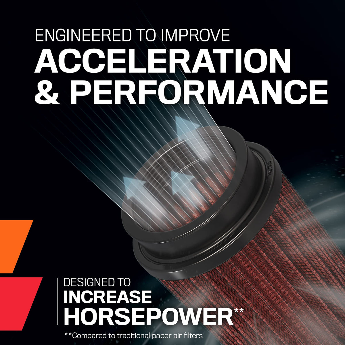 K&N FILTER RC-5046 K&N High-Flow Original Lifetime Universal Clamp-On Air Filter: High Performance, Premium, Washable: Flange Diameter: 6 In, Filter Height: 9 In, Flange Length: 0.625 In, Shape: Round Tapered, RC-5046