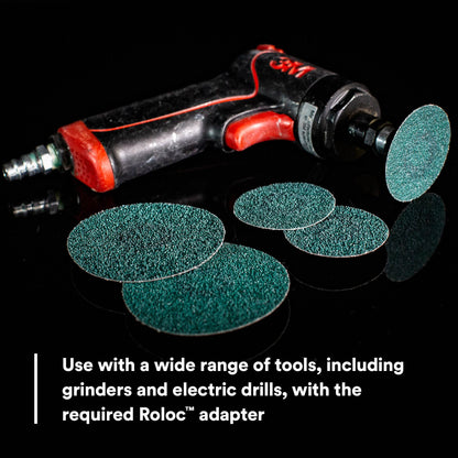 3M 36536 3M Green Corps Roloc Disc 36536, 80+ Grit, 3 in, Pack of 25 Heavy Duty, Quick Change Discs for Grinding, Coating Removal, Fast Cutting