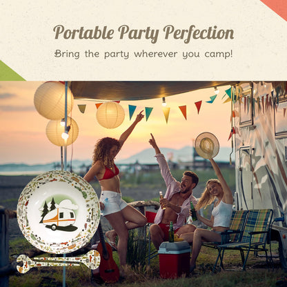 CAMP CASUAL CC-003 Camping Bowl with Servers Set - 11.8” x 11.8” Melamine Bowls for Salads, Popcorn, Fruits & More - BPA Free, Top Shelf Dishwasher Suitable Dinnerware Set for Indoor & Outdoor Dining by Camp Casual